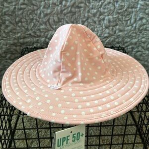 Ruffle Butts Pink Polka Dot Baby Reversible Swim Hat - NWT